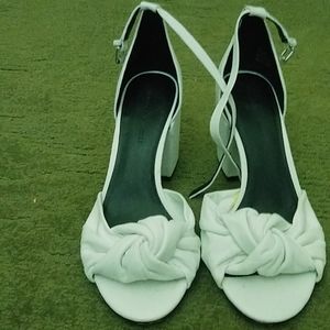 Rebecca Minkoff White Sandals Chunky Heel